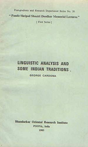 Linguistic Analysis And Some Indian Traditions
