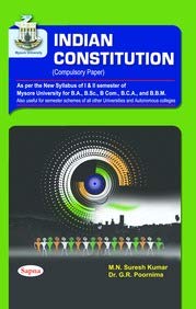 INDIAN CONSTITUTION FOR 1 & 2 SEM BA BCOM BSC BCA & BBM : MYU