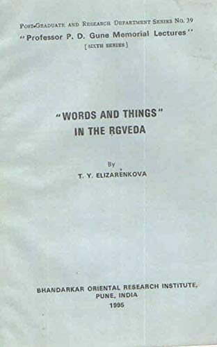 Words And Things In The Rgveda