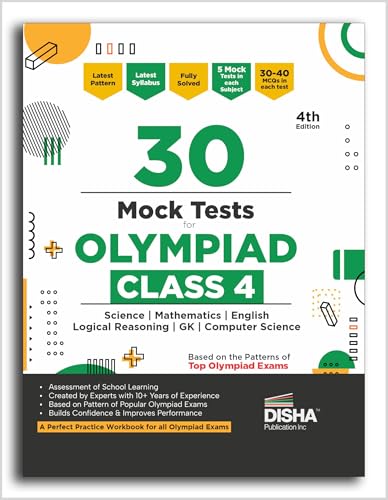 Disha 30 Mock Test Series for Olympiads Class 4 Science, Mathematics, English, Logical Reasoning, Social Studies/ GK & Computer 
