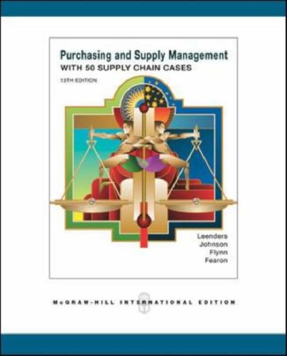 Purchasing And Supply Management With 50 Supply Chain Cases 13Ed (Ie) (Pb 2006)