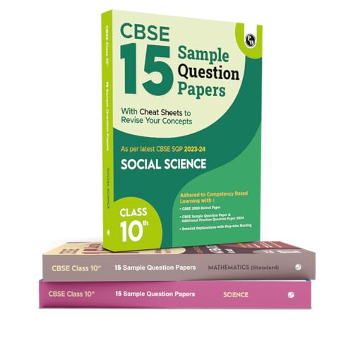 PW CBSE 15 Sample Question Papers Class 10 Science, Mathematics, Social Studies for 2024 Exam | CompetencyBased Learning | PYQ 