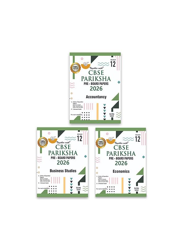 Together with CBSE Pariksha Class 12 PreBoard Papers Accountancy, Business Studies & Economics for 2026 Board exams | 3 Questio