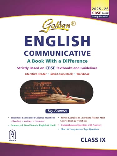 Golden English Communicative: Based on New CBSE Textbooks For CBSE 2026 Board Exams, includes Objective Type Question BankClass