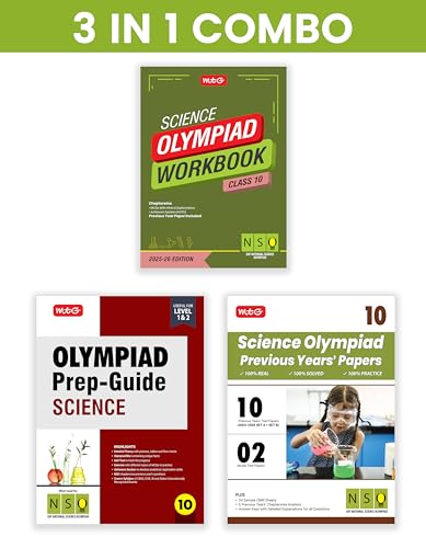 MTG Class10 National Science Olympiad (NSO) Workbook, PrepGuide & Previous Years Papers (PYQs) with Mock Test Paper (Set of 3 
