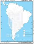 Small Size Outline Practice Map Of South America Physical (100 Maps) Indian Book Depot