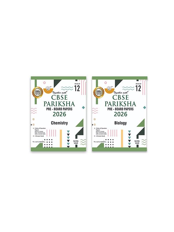 Together with CBSE Pariksha Class 12 PreBoard Papers Chemistry and Biology for 2026 Board exams | 3 Question Papers & Answer Bo