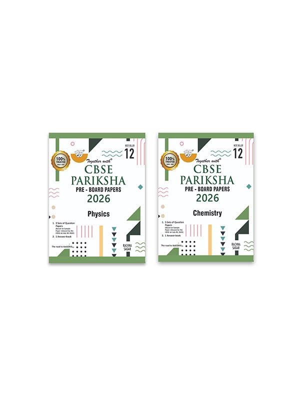Together with CBSE Pariksha Class 12 PreBoard Papers Physics and Chemistry for 2026 Board exams | 3 Question Papers & Answer Bo