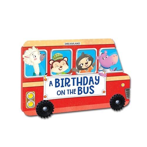 A Birthday on the Bus  Wheel Board Book for Kids Age 2+ | Fun BusShaped Story Book for Vocabulary Enrichment, Cognitive Skill D
