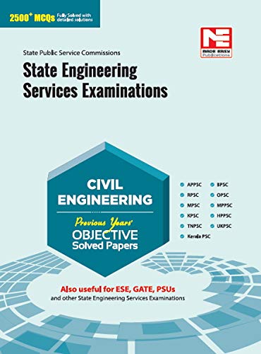 State Pscs Previous Objective Solved Papers : Civil Engineering