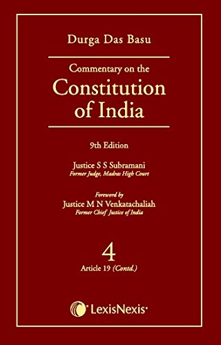 Commentary On The Constitution Of India; Vol 4 ; (Covering Article 19 (Contd.))