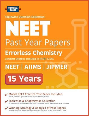 Universal Books Errorless Chemistry NEET | 15 Years Solved Papers | NTA & NCERT Based | Model Practice Papers | Chapterwise & To