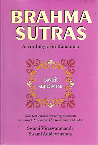 Brahma Sutras  According To Sri Ramanuja (Book Jackets May Vary)