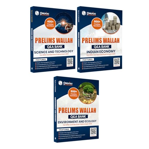 PW UPSC Prelims Wallah Q & A Bank Science and Technology, Indian Economy, Environment and Ecology Combo Set of 3 Books For Civil