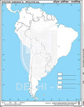 Small Size Outline Practice Map Of South America Political (100 Maps) Indian Book Depot