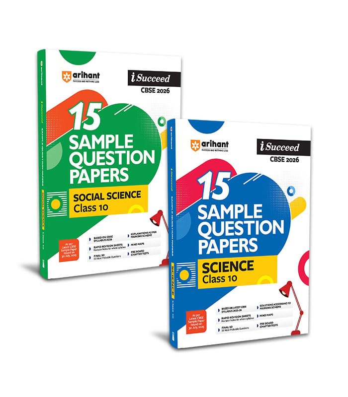 Arihant I Succeed CBSE Sample Question Papers Class 10 Exam 2026 | Science, Social Science Set of 2 Books | 15 Sample Papers wit