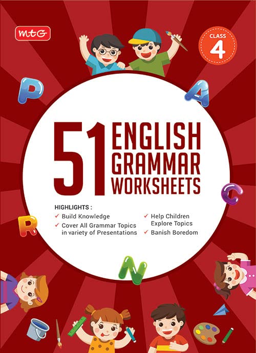 Mtg 51 English Grammar Worksheets Class 4  Grammar Work Books To Practice English Concepts In Interactive Way (Based On Cbse/Nce
