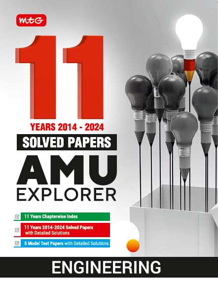 MTG 11 Years Solved Papers For AMU Engineering Entrance Exam 20142024 | AMU Explorer | 5 Model Test Papers with Detailed