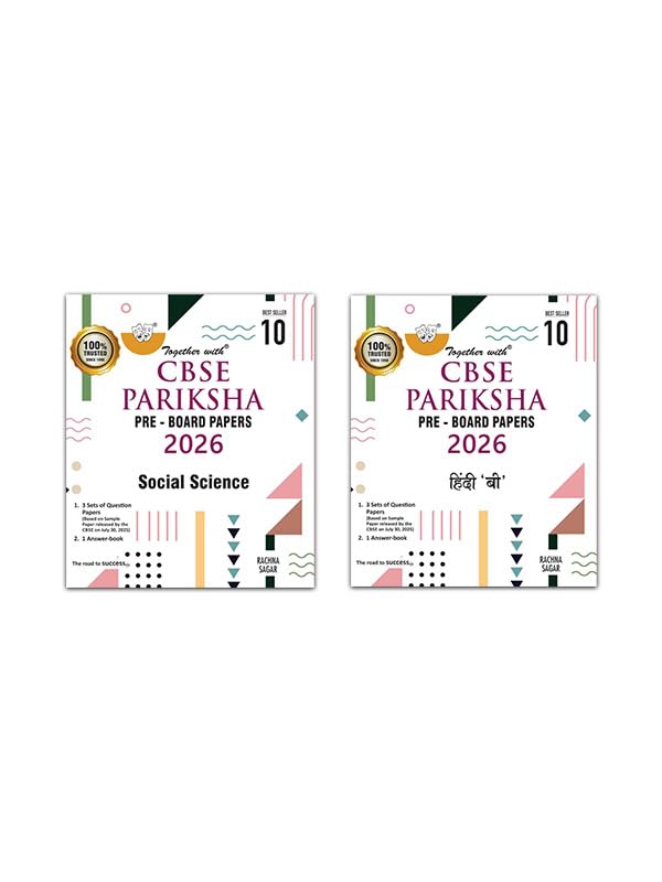 Together with CBSE Pariksha Class 10 PreBoard Papers Social Science and Hindi A for 2026 Board exams | 3 Question Papers & Answ