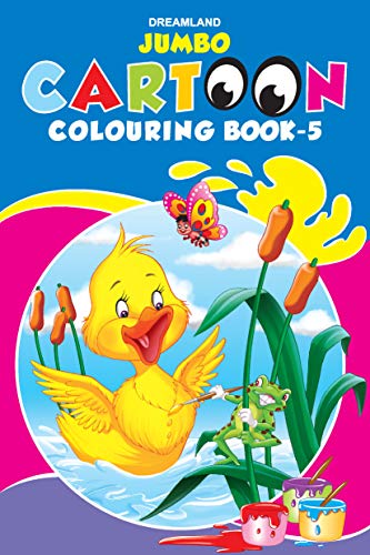 Jumbo Cartoon Colouring Book 5 for Kids Ages 16  Fun JumboSize Colouring with Bold Outlines | Develop Creativity, Fine Motor S