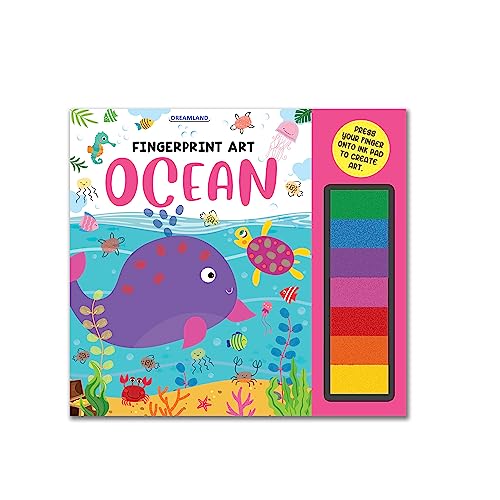 Ocean Fingerprint Art Activity Book for Children Age 4  9 years with Thumbprint Gadget | Colouring Book for Kids