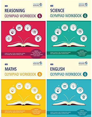 Reasoning, Maths, Science and English Olympiad Workbook Combo  Class 6