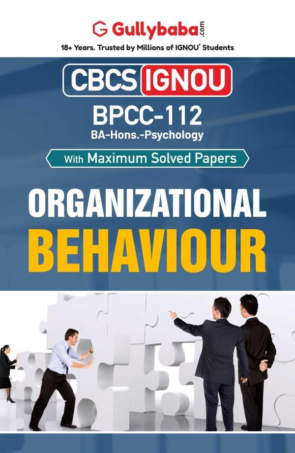 Gullybaba IGNOU BA (Honours) 5th Sem BPCC112 Organizational Behaviour in English  Latest Edition IGNOU Help Book with Solved P