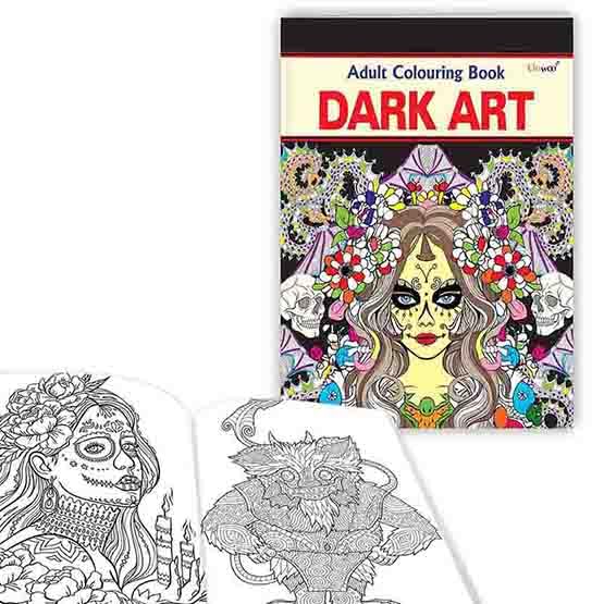 Dark Art  Adult Colouring Book : Stress relief art coloring book for relaxation, Colouring book for adults, Mindfulness designs