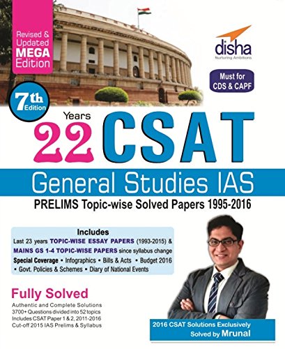 22 Years Csat General Studies Ias Prelims TopicWise Solved Papers 19952016 (Old Edition)