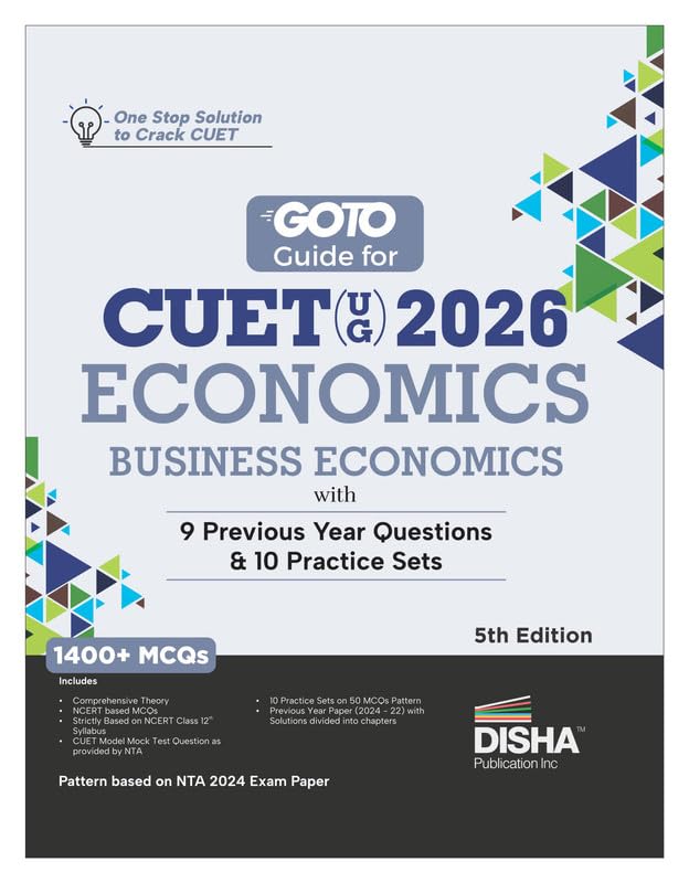 Disha Goto Guide For Cuet (Ug) 2026 Economics/ Business Economics With 9 Previous Year Questions & 10 Practice Sets 5Th Edition 