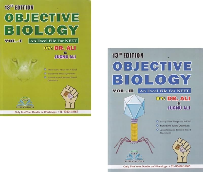 Dr. Ali Objective Biology Vol 1 & 2, NEET Guide Book by Dr. Ali & Jugnu Ali (Set of 2 Book) 13th Edition(2025)  Neet Biology