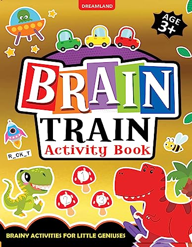 Brain Train Activity Book for Kids Age 3+  With Colouring Pages, Mazes, Puzzles and Word searches Activities