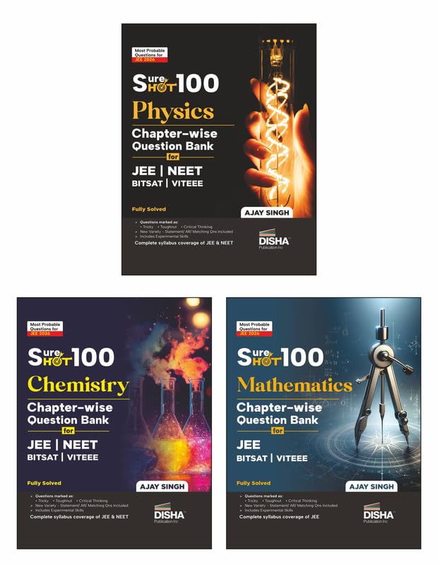 Disha Sureshot 100 Combo (3 Books) Physics, Chemistry & Mathematics ChapterWise Question Bank For Nta Jee / Bitsat/ Viteee | Ba