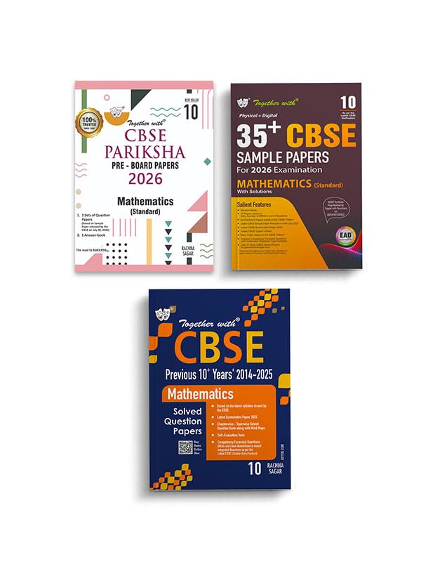 Together with Previous 10 Years Question Papers (20142025), EAD level based 35+ CBSE Sample Papers & Pariksha PreBoard Papers 