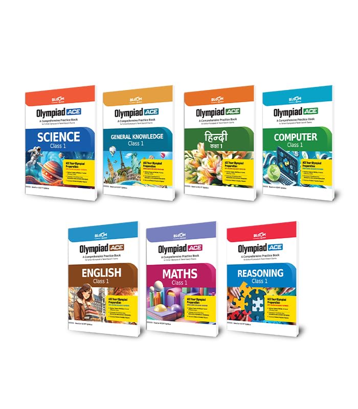 Arihant Bloom Olympiad ACE Science, Mathematics, Reasoning, English, General Knowledge, Hindi, Computer Class 1 (Set of 6) | Com