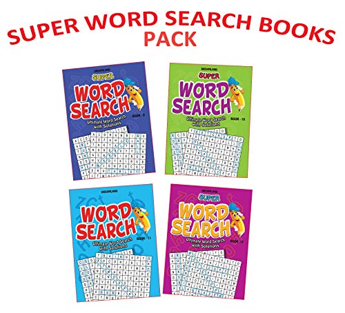 Super Word Search 4 Books Pack for Children Age 615 years  192 Pages in each Book with Solutions, 768 Pages