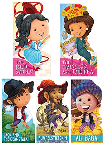 Cut Out Story Books: Fairy Tales Pack 1 (Set of 5 Books) (RED SHOES, PRINCESS AND THE PEA, JACK AND BEAN STALK, RUMPLESTEIN, ALI