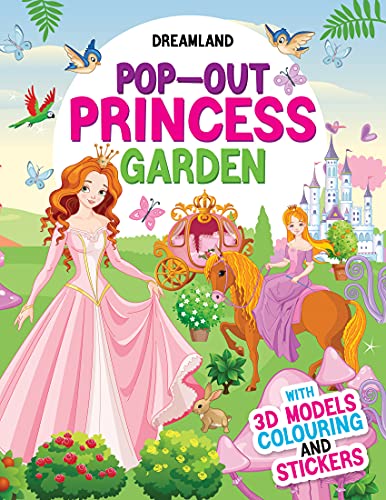 PopOut Princess Garden Book for Kids Ages 410 | With 3D Models, Coloring Pages & Stickers | Creative Activity Book for Girls to