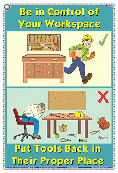 Sis03E | Teachingnest | Put Tools In Proper Place | English | 33X48 Cm | Industrial Safety Posters | Wall Sticking [Poster]