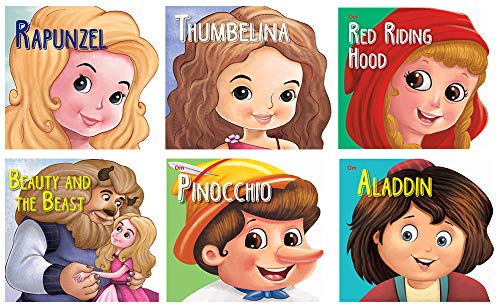 Board Books : Fairy Tales Pack 2 (Set of 6 Books) (RAPUNZEL, THUMBELINA, RED RIDING HOOD, BEAUTY AND THE BEAST, PINOCCHIO, ALADD
