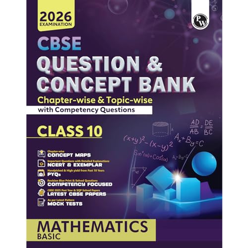 PW CBSE Question & Concept Bank (QCB) Class Mathematics (Basic) For 2026 Exams [Paperback] PW