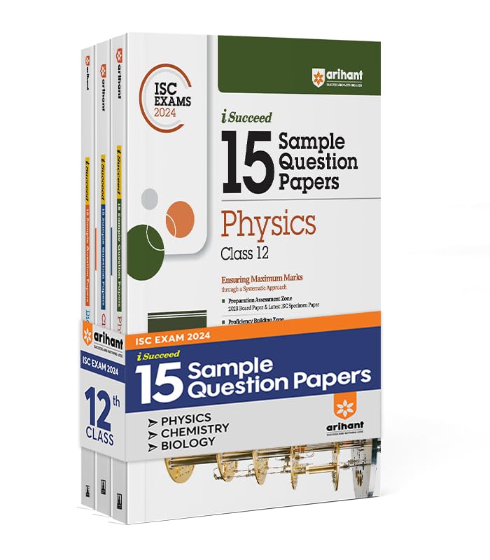 Arihant ISC Sample Paper Physics, Chemistry, Biology Class 12 (Set of 3 Books) For 2024 Exam