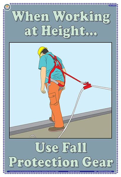 Sop03E | Teachingnest | Use Fall Protection Gear | English | 33X48 Cm | Operational Handling Safety Poster | Industrial Safety P