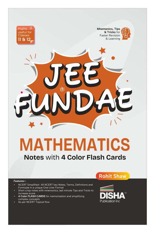 Disha JEE ke Fundae Mathematics with 4 Color Flash Cards | Complete NCERT in One Liner Format | JEE Main/ Advanced, BITSAT, VITE