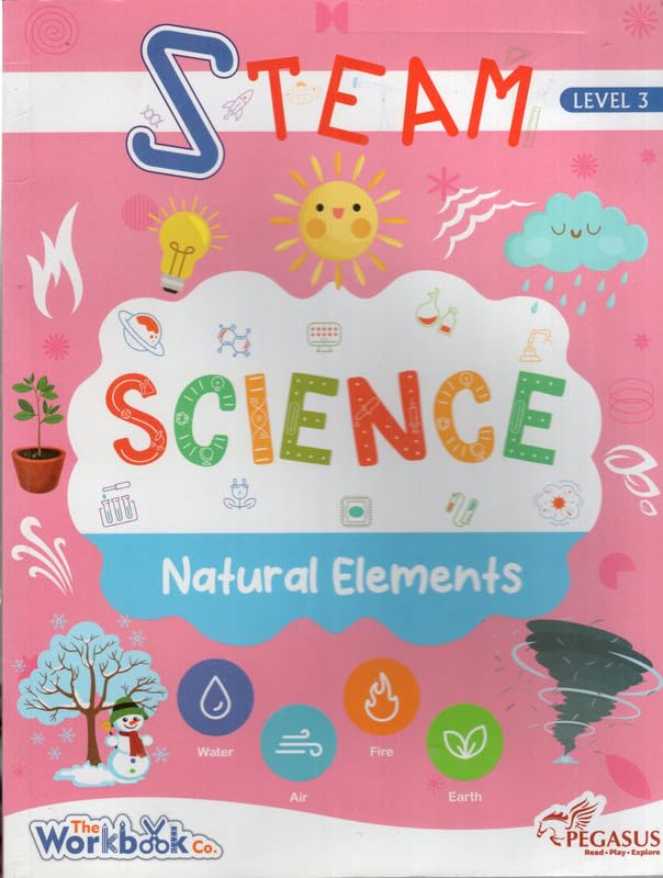 Team Pegasus STEAM Science Learning Book for Kids  Level 3, Ages 56, The Four Elements Activities, Early Science Skills for Pr