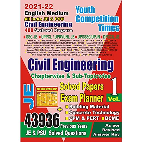 (English Medium)Civil Engineering Chapterwise Solved Papers/Exam Planner vol 1 with formula chart