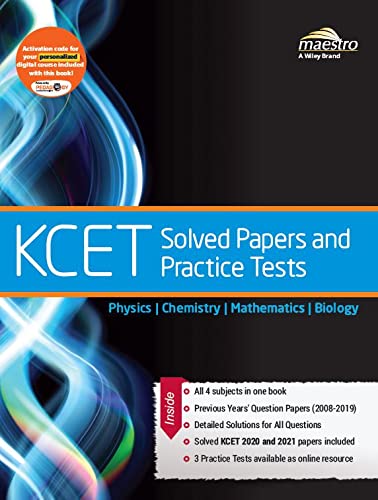 Wileys KCET Solved Papers and Practice Tests, Physics, Chemistry, Mathematics, Biology