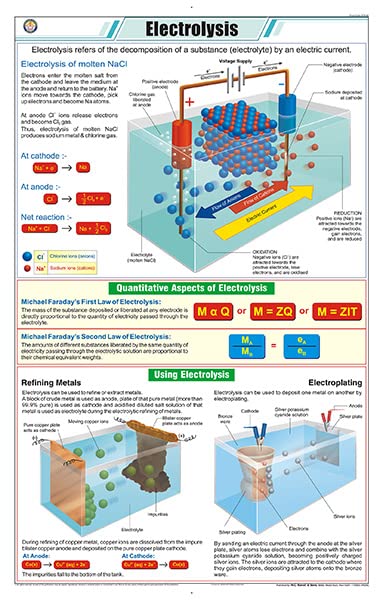 Stc46 | Teachingnest | Electrolysis Chart (58X90 Cm) | English | Chemistry Charts | With Rollers [Wall Chart] Teachingnest And C