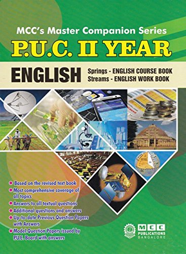 English 2Nd Puc Guide (Springs English Course Book Streams English Work Book) [Paperback] Mcc Publication [Paperback] Mcc Public