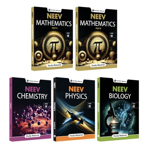 PW NEEV for Class 9th Physics, Chemistry, Mathematics Part A & B, Biology (Latest Edition) Combo Set of 5 Books [Paperback] PW